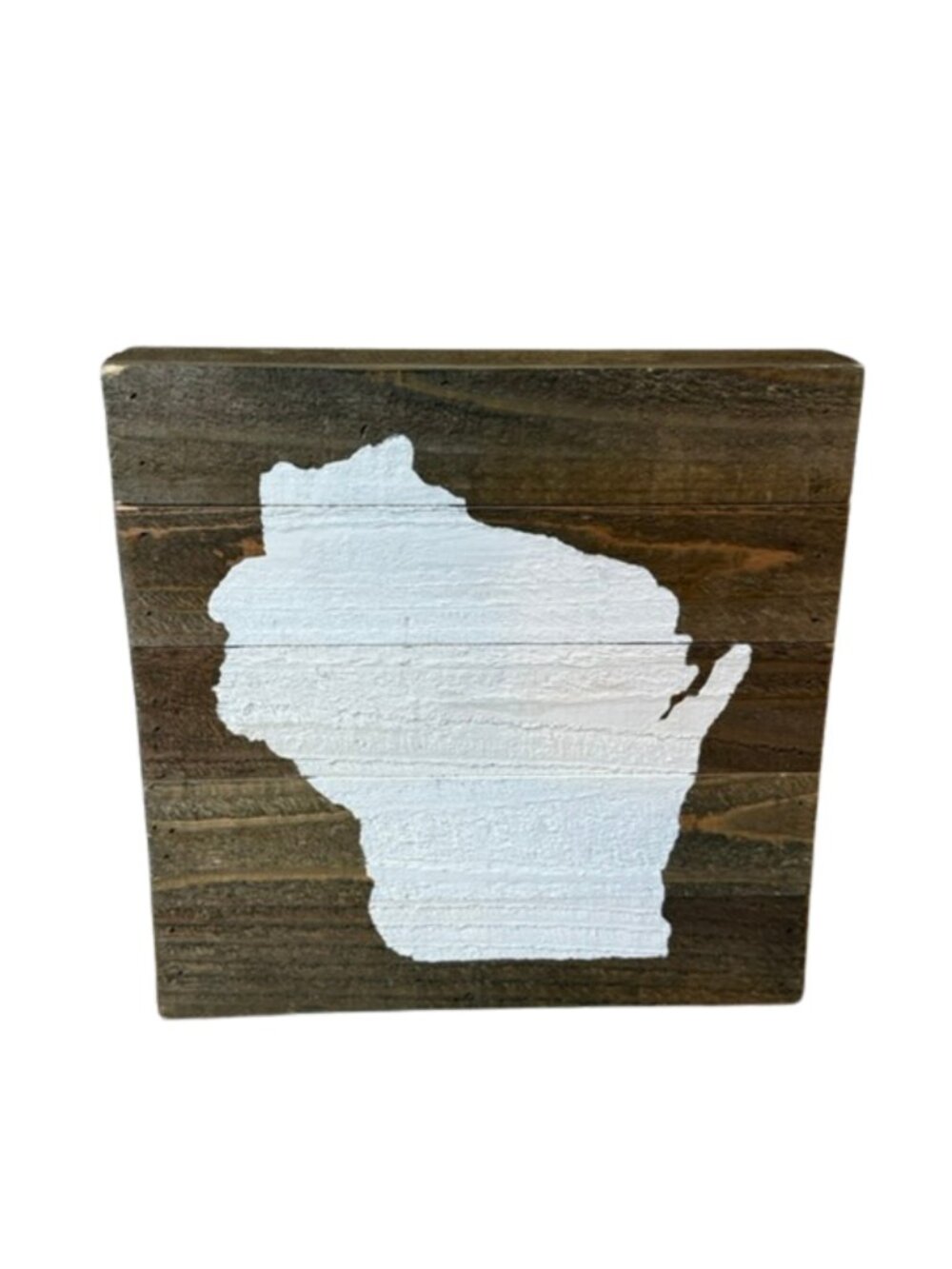 Hand-Painted Wisconsin State Silhouette Rustic Wood Pallet Sign 10x10 inch